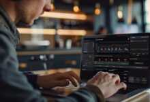 laptop, data analysis, charts, graphs, workspace, modern office, professional, technology, computer, man working, office environment, blurred background, focus, business, tech-savvy, analysis, digital, contemporary, data-driven, monitoring, screen, business analysis, office, computer screen, analytics, ai generated