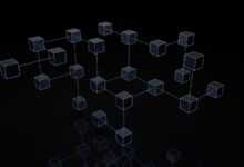 a black and white photo of cubes on a black background