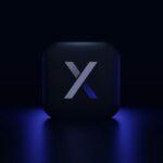 a blue square with a white letter on it